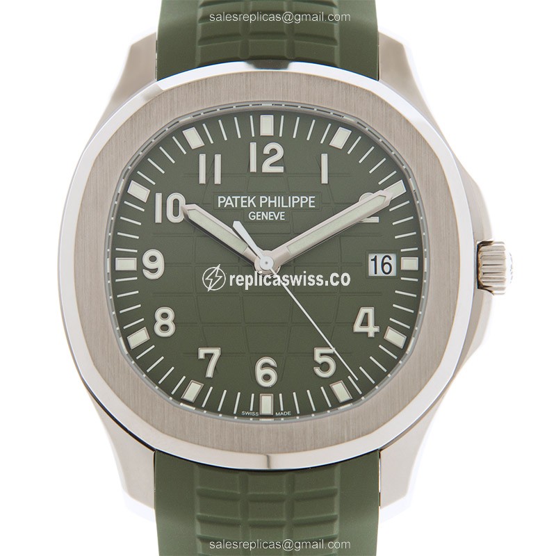 Patek Philippe AQUANAUT Replica - Automatic - 18kt Gold - Green Dial - Rubber Green Strap