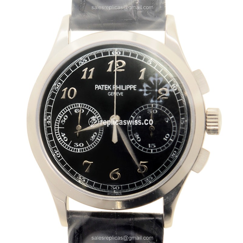 Patek Philippe 5170G-010 - Manual Wind - 18kt Gold - Black Dial - Alligator Black Clasp - Luxury Replica COMPLICATIONS Watch