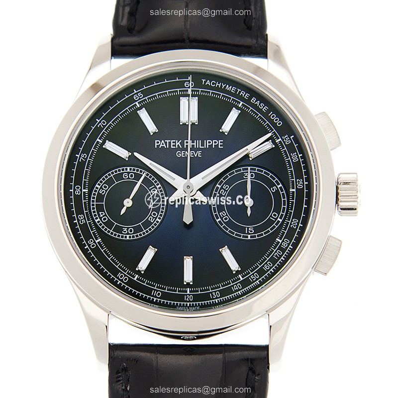 Patek Philippe 5170P-001 - Manual Wind - 950 Platinum Case - Blue Dial - Alligator Black Strap