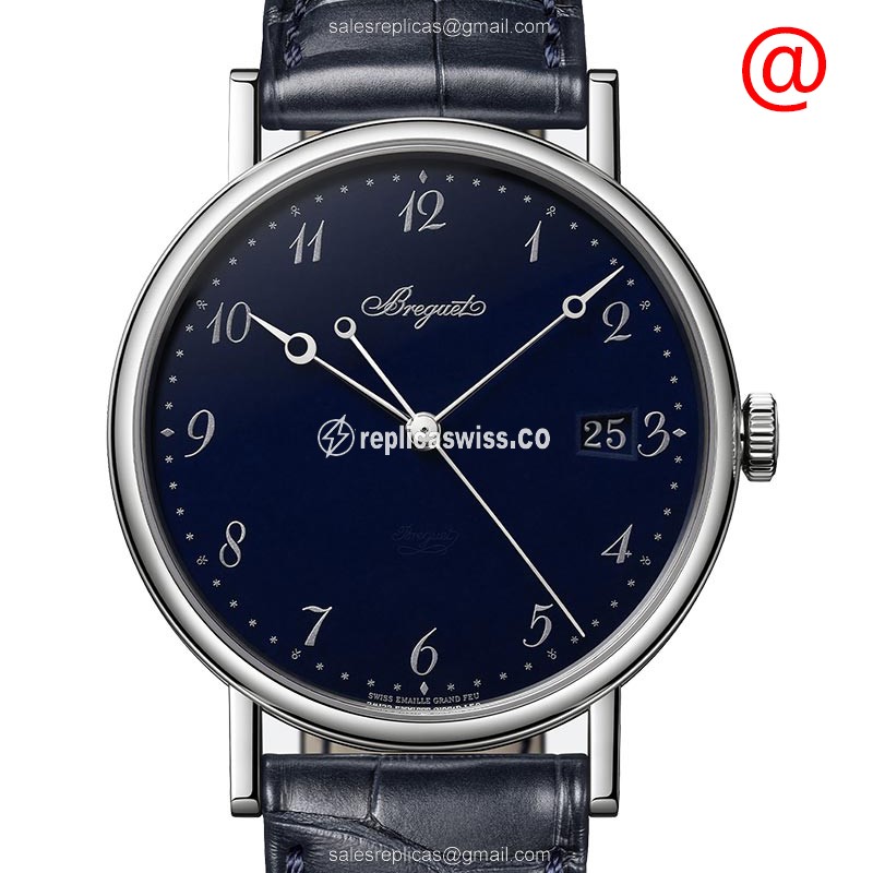 Breguet 5177BB/2Y/9V6 Classic - Automatic - 18kt White Gold - Blue Dial - Blue Alligator Strap