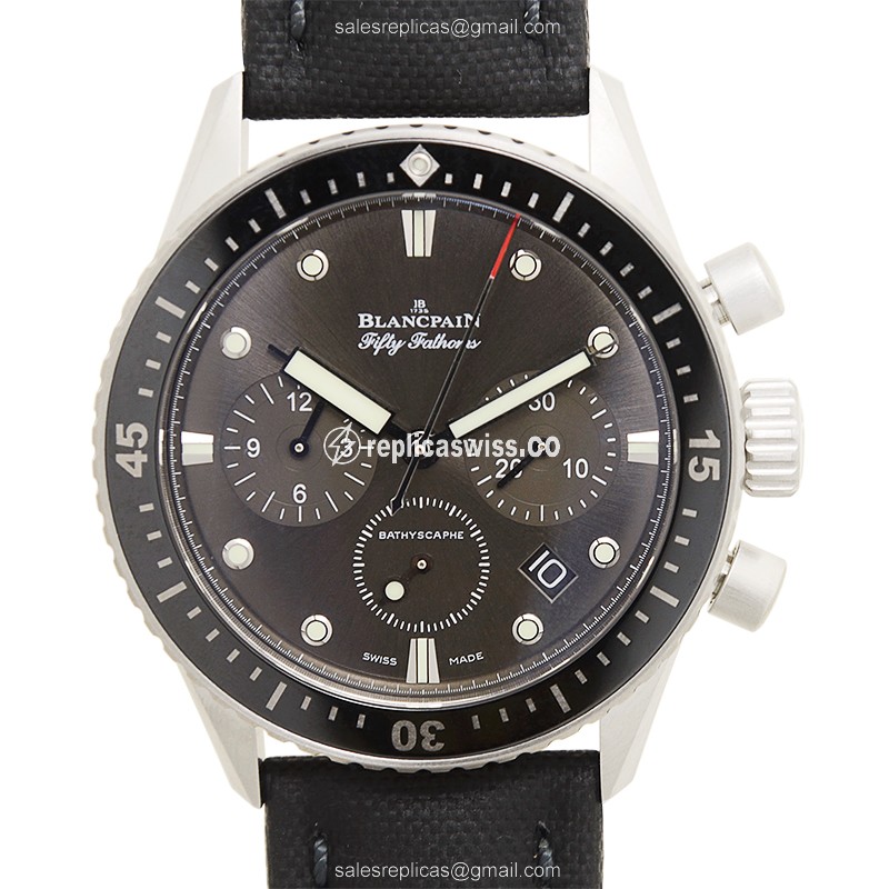 Blancpain 5200-1110-B52A Replica - Automatic - Steel - Dark Grey - Canvas Black Buckle