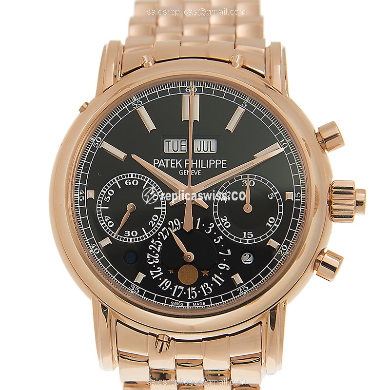 Patek Philippe 5204-1R-001 - Manual Wind - 18kt Rose Gold - Black Dial - Gold Clasp