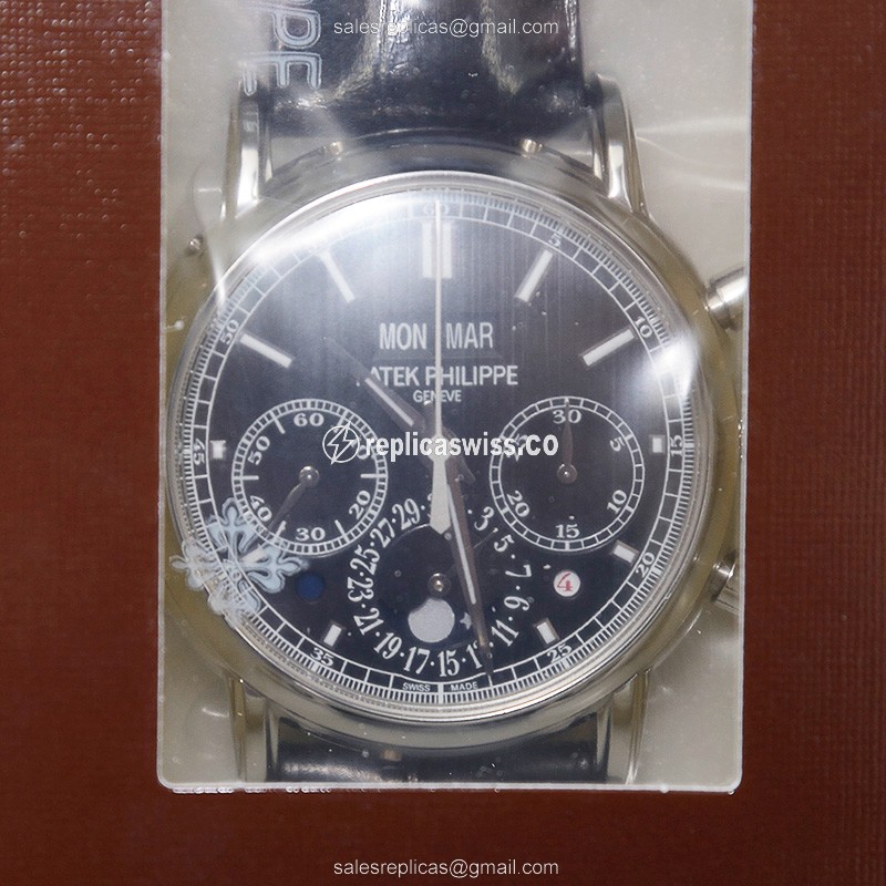 Patek Philippe 5204P-011 Grand Complications - Manual Wind - 18kt White Gold - Black Dial - Alligator Strap