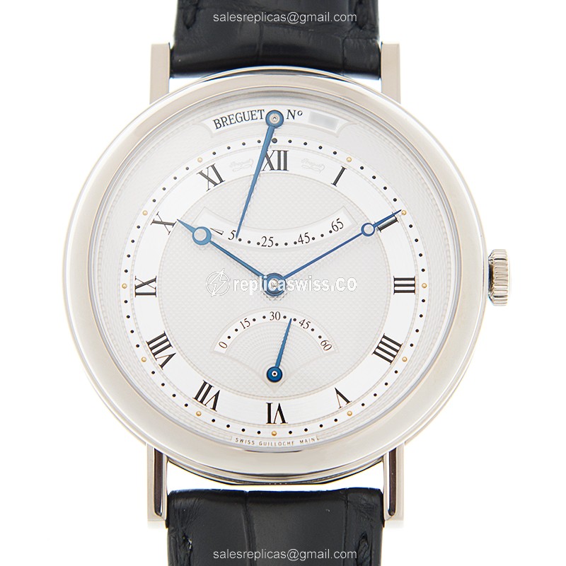 Classical Breguet 5207BB/12/9V6 - 18kt White Gold - Automatic - Silver Dial - Black Alligator Strap