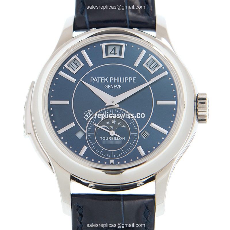 Patek Philippe 5207G-001 Manual Wind - 18kt Gold - Blue Dial - Black Alligator Strap