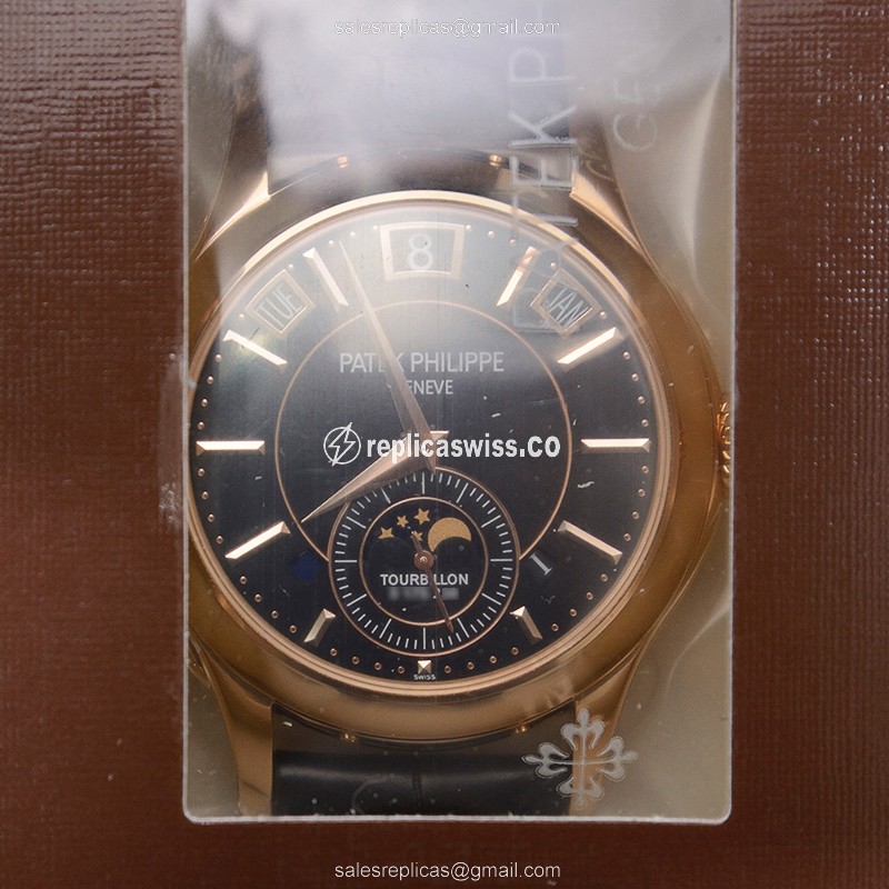 Patek Philippe 5207R-001 - Manual Wind - 18kt Rose Gold - Black Dial - Alligator Black Clasp