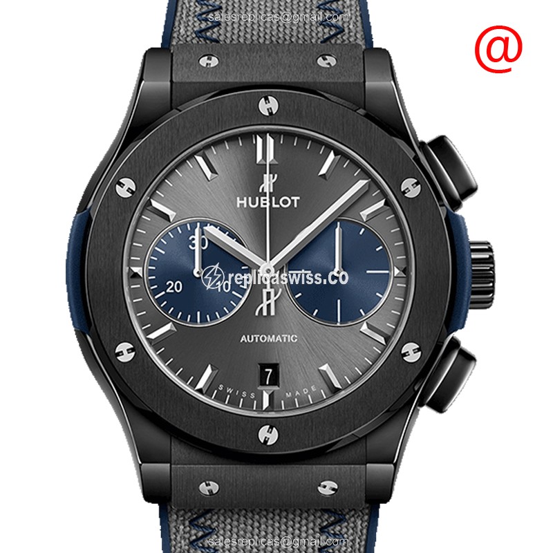 Hublot Classic Fusion Replica - Automatic - Ceramic Case - Gray Dial - Grey Canvas Strap