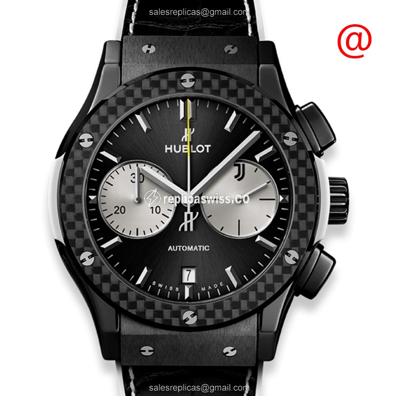 Hublot Classic Fusion Replica - Automatic - Titanium Case - White Dial - Black Leather Strap