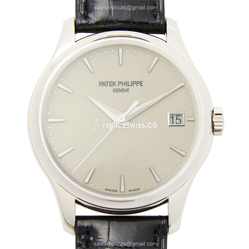 Patek Philippe 5227G-001 Replica - Automatic - 18kt Gold Case - Silver Dial on Black Alligator Strap - Luxury Replica CALATRAVA Watch
