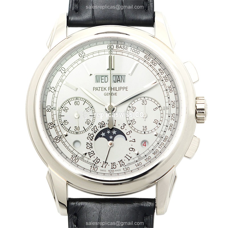Patek Philippe 5270G-018 Manual Wind - 18kt Gold - Silver Dial - Alligator Black Strap