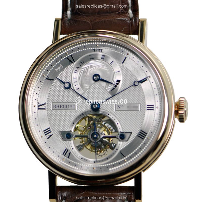 Breguet 5317BR/12/9V6 Classique Complications - Automatic - Rose Gold - Silver Dial - Alligator Brown