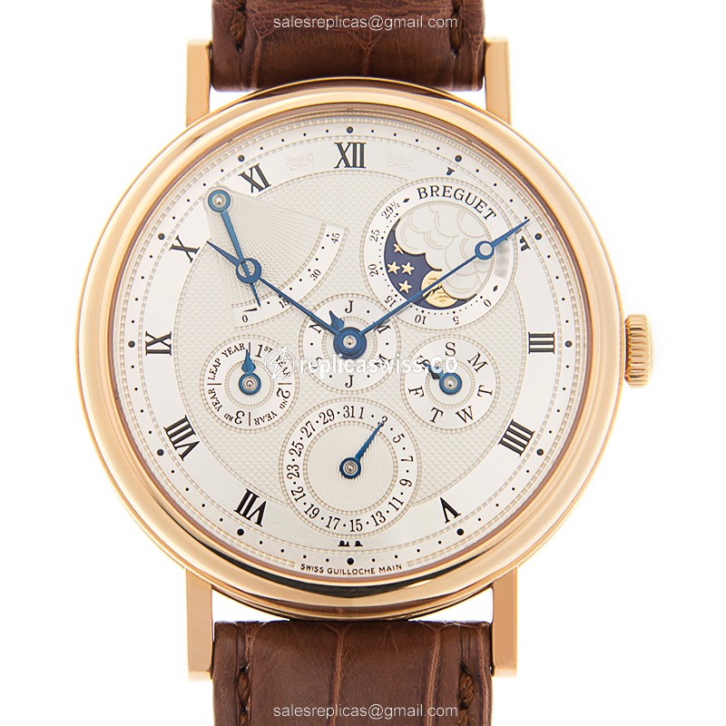 Breguet 5327BR/1E/9V6 Classic - Auto 18kt Rose Gold - Silver Dial - Brown Alligator