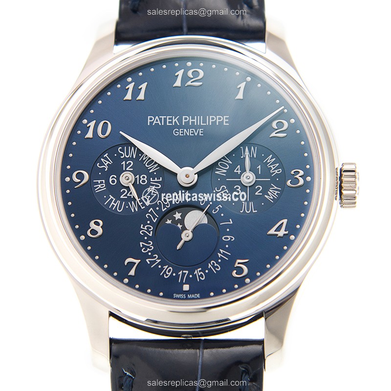 Patek Philippe 5327G-001 Grand Complications - Auto - 18kt White Gold - Blue Dial - Alligator Blue Strap