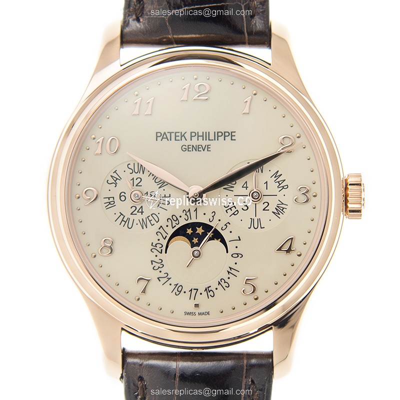 Patek Philippe 5327R-001 Replica - Automatic - 18kt Rose Gold - Beige Dial