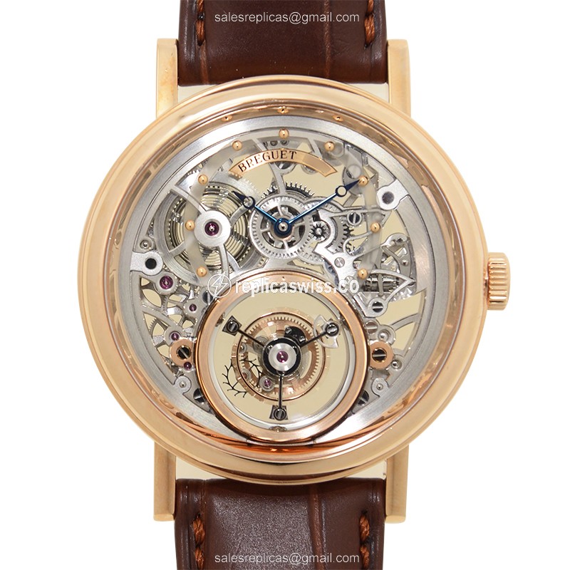 Breguet 5335BR/42/9W6 Classique Complications - Manual - 18kt Rose Gold - Silver Dial - Brown Alligator Strap - Luxury Replica CLASSIQUE GRANDES COMPLICATIONS Watch