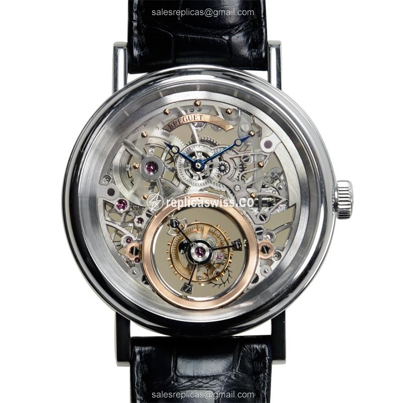 Breguet 5335PT/42/9W6 Classique Complications - Manual - Platinum - Silver Dial - Alligator Black