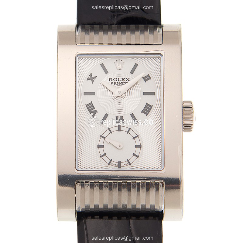 Rolex 5441/9 Cellini Series - Manual Wind - 18kt Gold - Silver Dial - Black Leather Strap - Luxury Replica CELLINI SERIES Watch