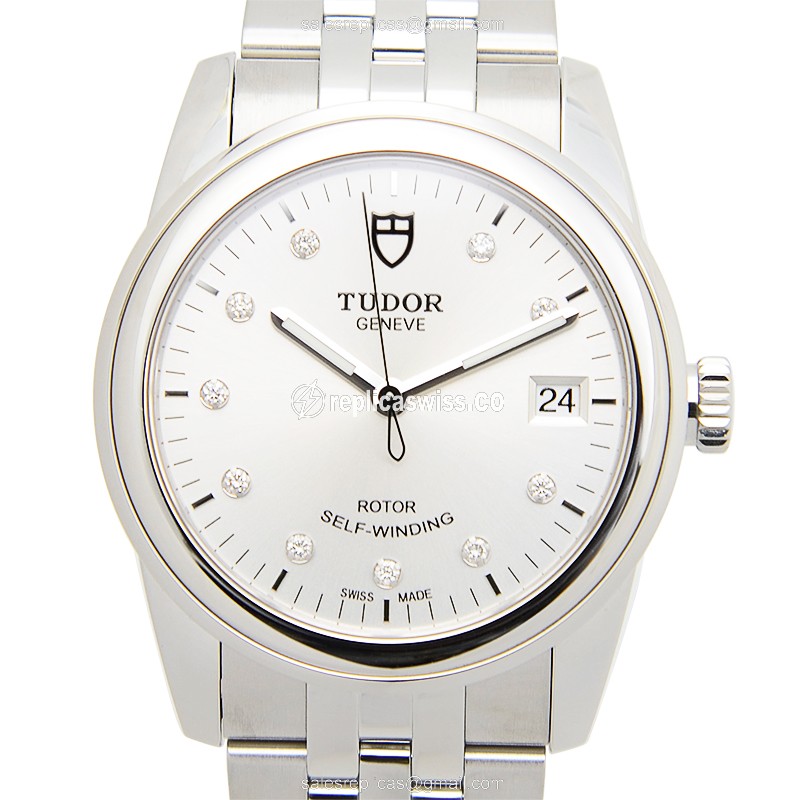 Tudor Glamour Date Replica - Automatic - Silver Steel Case - 40mm - Luxury Replica GLAMOUR DATE Watch