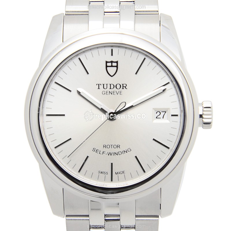 Tudor Glamour Date Replica - Automatic - Silver Steel - 40mm - Luxury Replica GLAMOUR DATE Watch