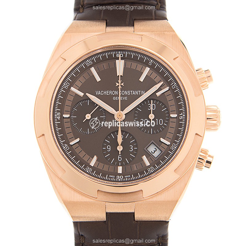 Vacheron Constantin Overseas Replica - Auto - Gold - Brown - Luxury Replica OVERSEAS Watch