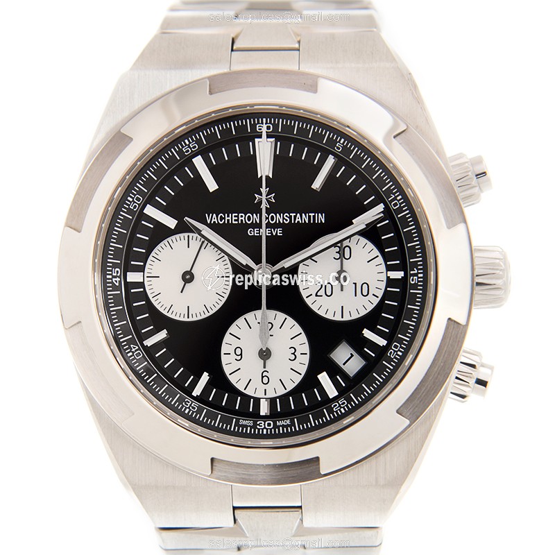 Vacheron Constantin Replica - Overseas - Automatic - Stainless Steel - Black Dial - Silver Strap