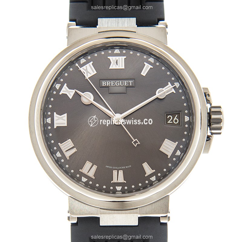 Breguet Marine Replica - Automatic - Titanium Case - Gray Dial - Black Rubber Strap