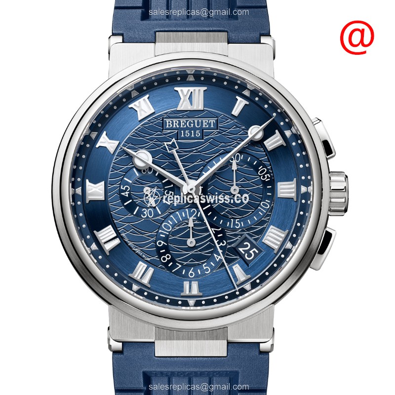 Breguet Marine Replica - Automatic - 18kt White Gold - Blue Dial & Strap