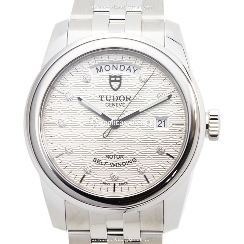 Automatic Tudor Glamour Date - Silver Dial - Steel Case - Silver Strap - Luxury Replica GLAMOUR DATE Watch