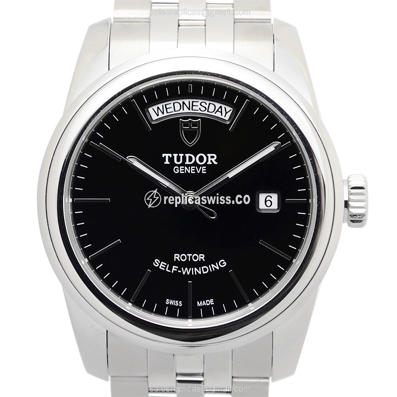 Tudor Glamour Date Replica - Automatic - Steel - Black Dial - Luxury Replica GLAMOUR DATE Watch