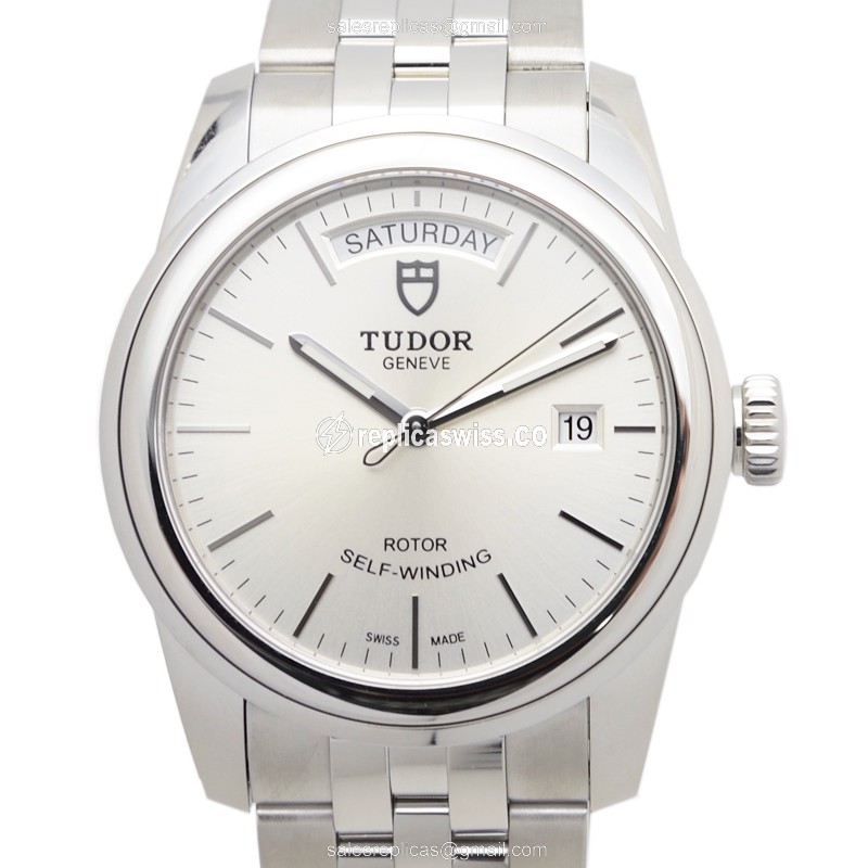 Tudor Glamour Date Replica - Automatic - Steel - Silver Dial - Luxury Replica GLAMOUR DATE Watch
