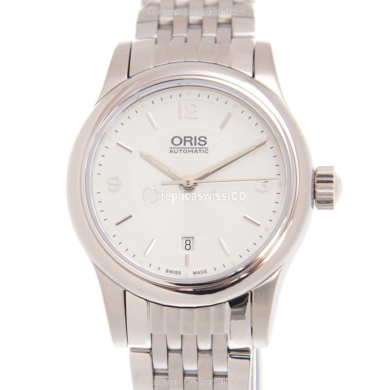 Oris Classic Date Replica - Automatic - Silver Steel - 40mm, Clasp, Silver Band - Luxury Replica CLASSIC DATE Watch