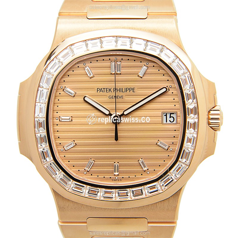 Patek Philippe 5723/1R-001 Replica - Automatic - Rose Gold - Diamond Bezel - 18kt Gold Bracelet