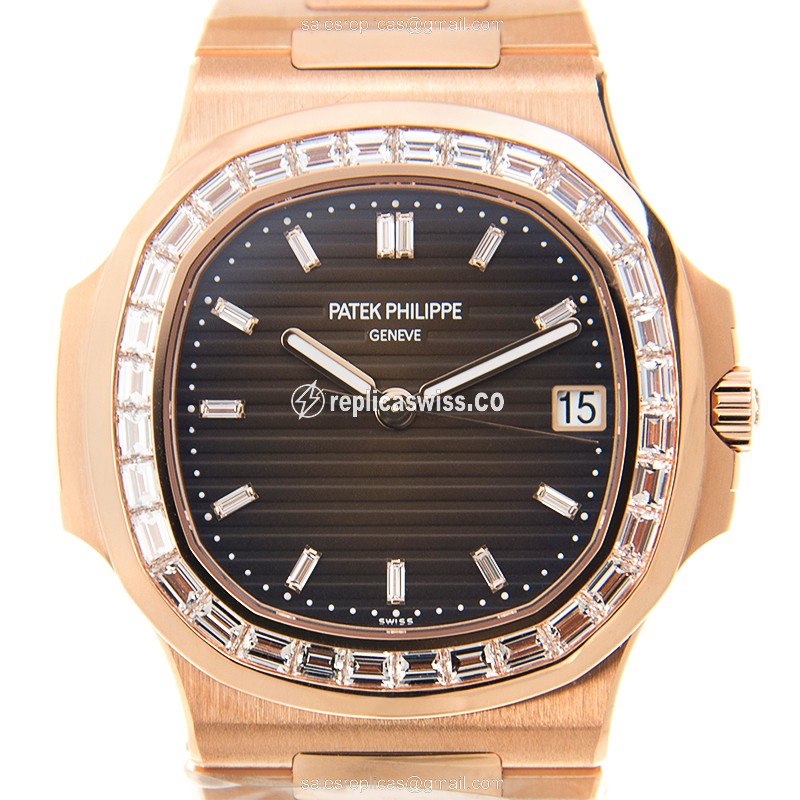 Patek Philippe 5723/1R-010 Replica - Automatic - 18kt Rose Gold Case - Brown Dial - Gold Strap