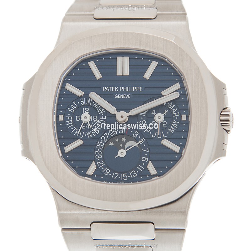 Patek Philippe Replica 5740/1G-001 - Automatic 18kt White Gold - Blue Dial - Silver Strap