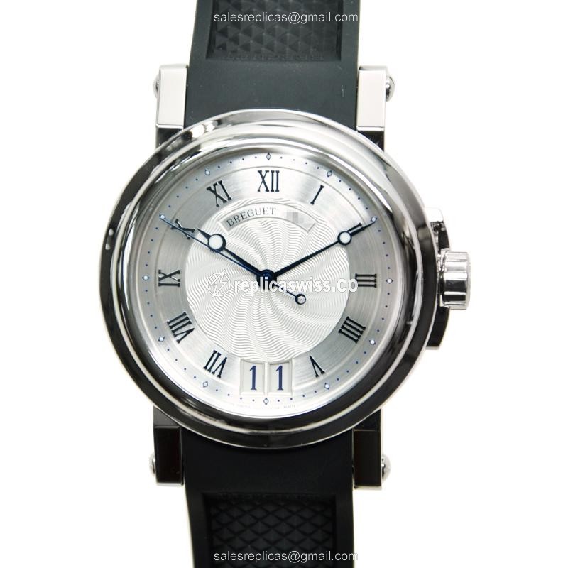 Breguet 5817ST/12/5V8 MARINE - Automatic - Steel Case - Silver Dial - Black Rubber Strap