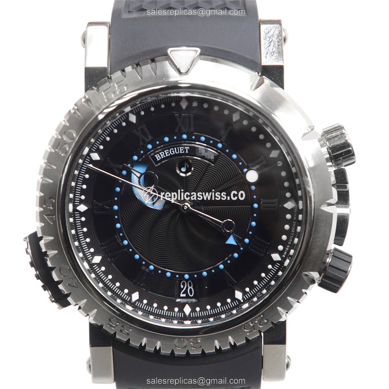 Breguet Marine Replica - Automatic 18kt White Gold - Black Dial, Rubber Strap