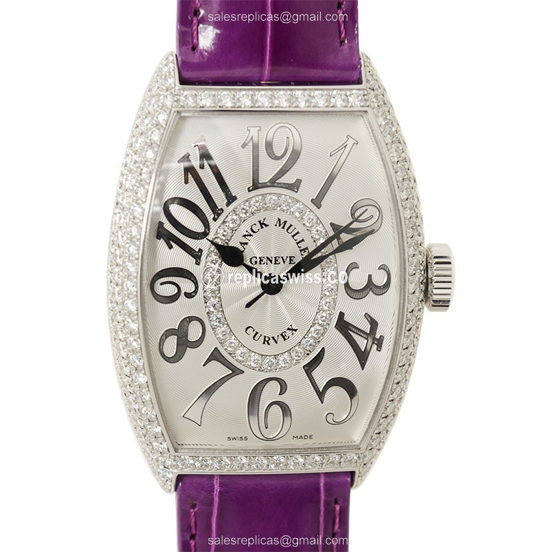 Franck Muller Cintree Curvex Watch - Auto - Silver - Purple