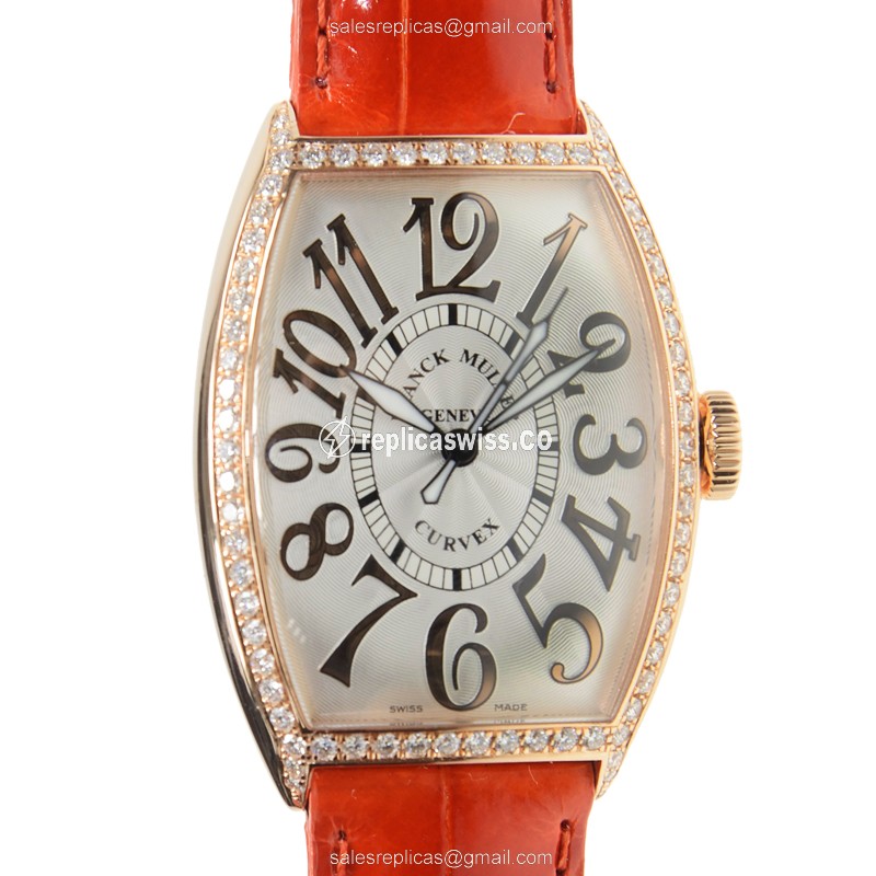 Franck Muller 5850 SC REL D 1R (5N) CINTREE CURVEX Automatic 18kt Rose Gold & Diamonds