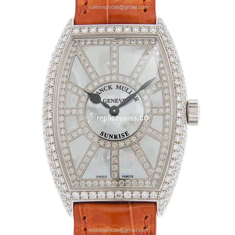 Franck Muller 5852 QZ SNR D CD (AC) LONG ISLAND Quartz Stainless Steel & Diamonds