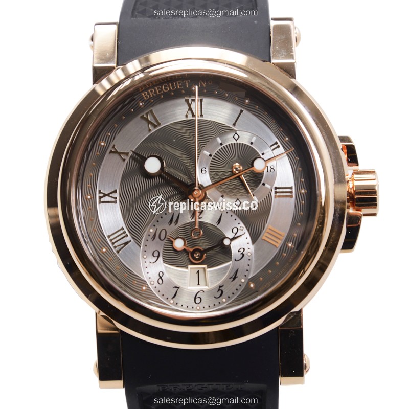 Breguet 5857BR/Z2/5ZU Marine - Automatic 18kt Rose Gold - Dark Grey Dial - Black Rubber Strap