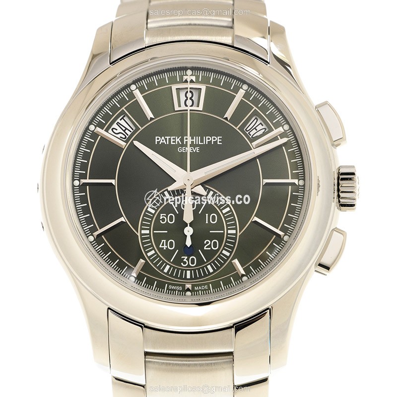 Patek Philippe 5905/1A-001 Replica - Automatic - Green Dial - Steel Case - Silver Strap