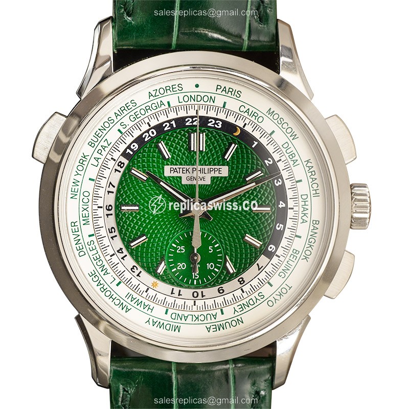 Patek Philippe 5930P-001 Replica - Automatic - Platinum Case - Green Dial & Alligator Green Strap