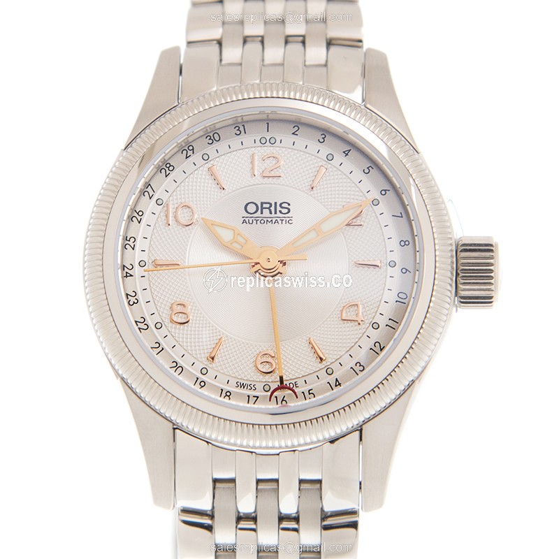 Oris Aviation Replica - Automatic - Steel Case - Silver Dial - Silver Steel Strap - Luxury Replica AVIATION Watch