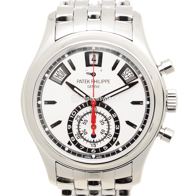 Patek Philippe 5960/1A-001 Replica - Automatic - Steel Case - White Dial - Silver Clasp - Steel Band