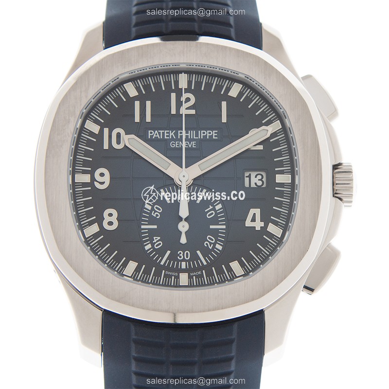 Patek Philippe AQUANAUT 5968G-001 - Auto 18kt Gold - Blue Dial - Blue Rubber Strap