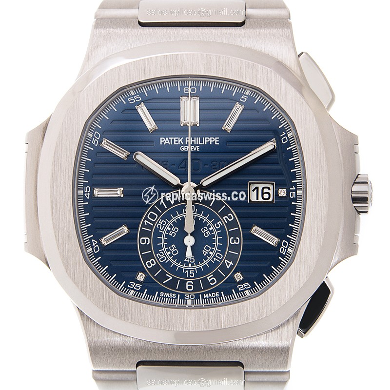 Patek Philippe 5976/1G-001 Replica - Automatic - 18kt Gold Case - Blue Dial - Silver Strap - Luxury Replica NAUTILUS Watch