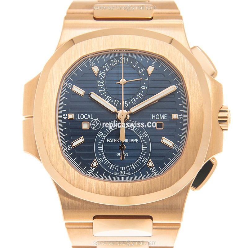 Patek Philippe 5990/1R-001 Replica - Auto 18kt Rose Gold - Blue Dial
