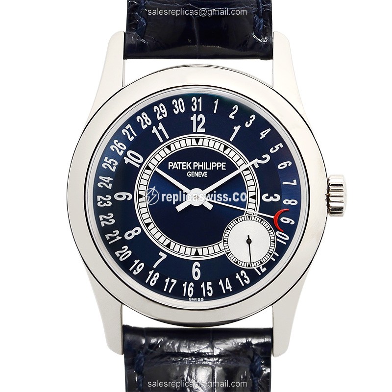 Patek Philippe 6000G Calatrava Replica - Blue Dial - Alligator - Luxury Replica CALATRAVA Watch
