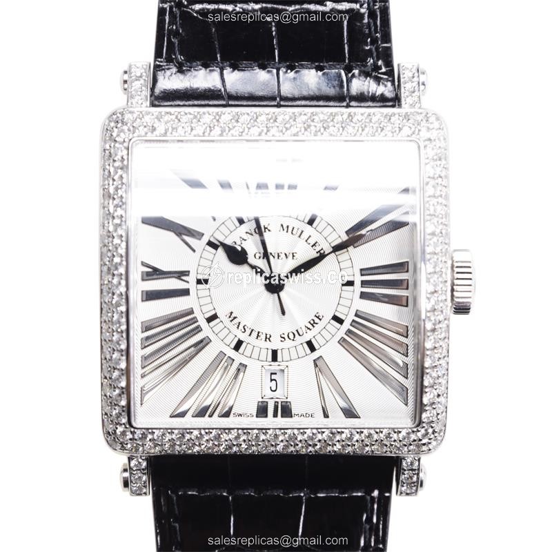 Franck Muller 6000 H SC DT REL R D OG Replica - Automatic - 18kt White Gold Case - Diamond Bezel