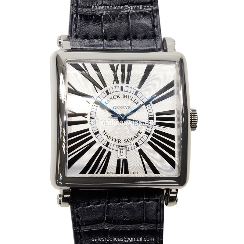 Franck Muller 6000 K SC DT R OG Replica - Automatic - 18kt Gold - Silver Dial - Black Alligator Buckle